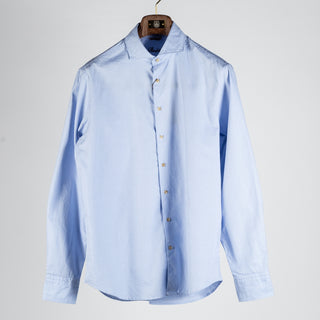 Stenstroms Light Blue Micro Check Casual Shirt - Fitted Body 1
