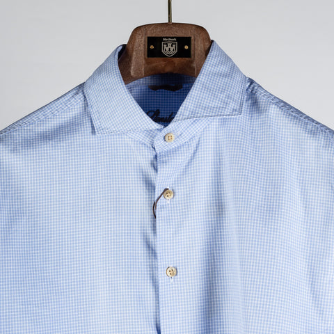 Stenstroms Light Blue Micro Check Casual Shirt - Fitted Body 6
