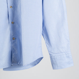 Stenstroms Light Blue Micro Check Casual Shirt - Fitted Body 4