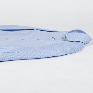 Stenstroms Light Blue Micro Check Casual Shirt - Fitted Body 8