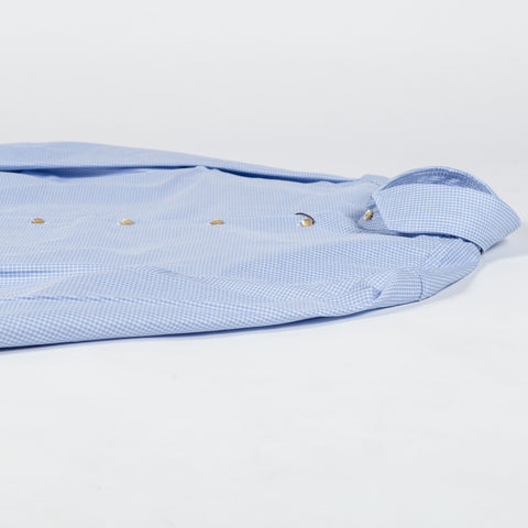 Stenstroms Light Blue Micro Check Casual Shirt - Fitted Body 8