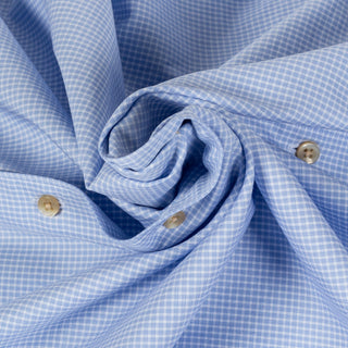 Stenstroms Light Blue Micro Check Casual Shirt - Fitted Body 2