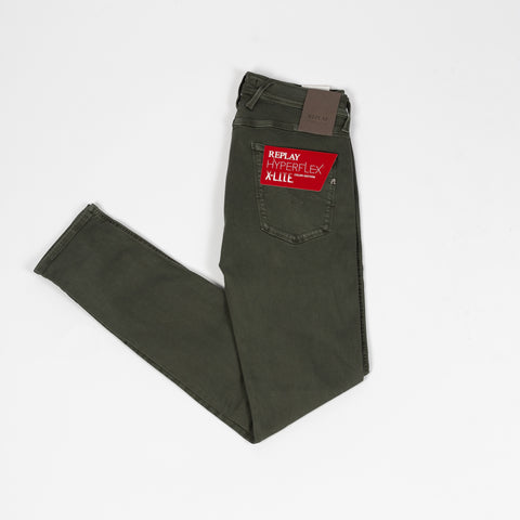 Replay Military Green HyperFlex X-Lite Slim Fit Anabass Jeans 2