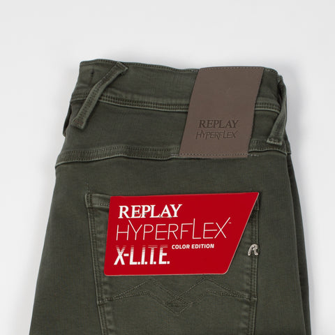 Replay Military Green HyperFlex X-Lite Slim Fit Anabass Jeans 5