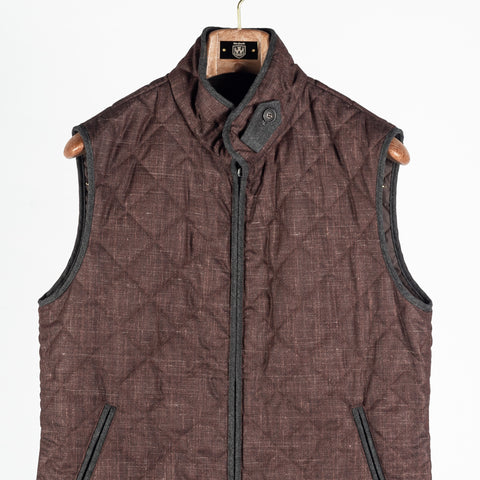 Waterville Brown Textured Theo Quilted Vest 5