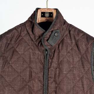 Waterville Brown Textured Theo Quilted Vest 6