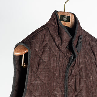 Waterville Brown Textured Theo Quilted Vest 3