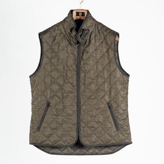 Waterville Olive Check Theo Quilted Vest 1