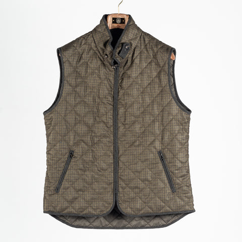 Waterville Olive Check Theo Quilted Vest 1