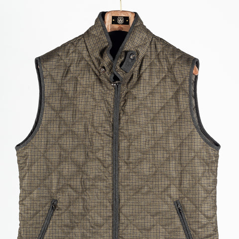 Waterville Olive Check Theo Quilted Vest 5