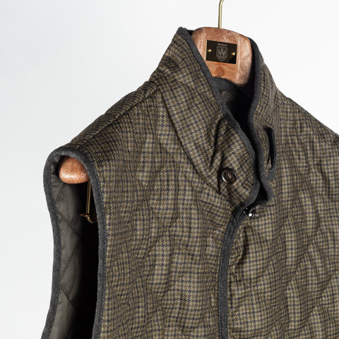 Waterville Olive Check Theo Quilted Vest 3