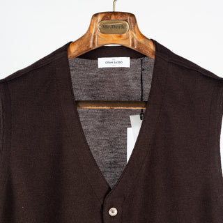 Gran Sasso Chocolate Single-Breasted Wool Waistcoat 6