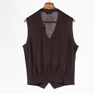 Gran Sasso Chocolate Single-Breasted Wool Waistcoat 4