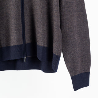 Gran Sasso Salt-and-Pepper Full-Zip Cardigan Brown 4