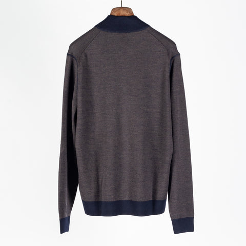 Gran Sasso Salt-and-Pepper Full-Zip Cardigan Brown 5