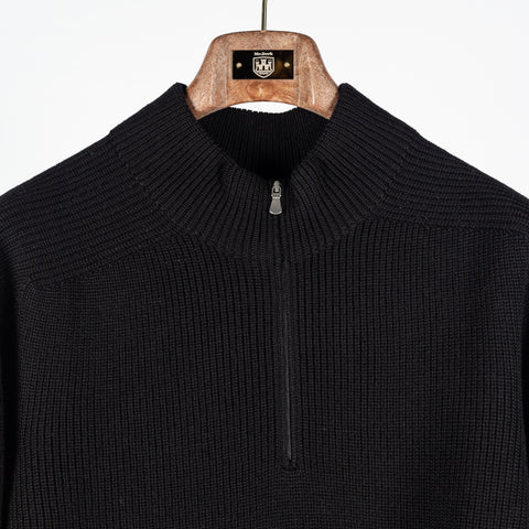 Gran Sasso Black Half-Zip Merino Pullover 7