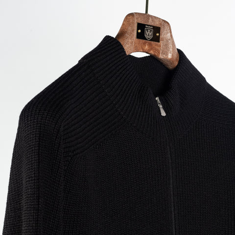 Gran Sasso Black Half-Zip Merino Pullover 3