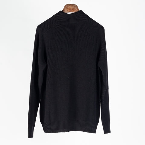 Gran Sasso Black Half-Zip Merino Pullover 5