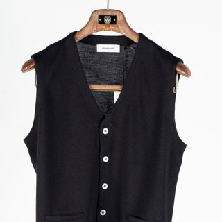Gran Sasso Black Single-Breasted Wool Waistcoat 5