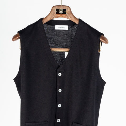 Gran Sasso Black Single-Breasted Wool Waistcoat 5