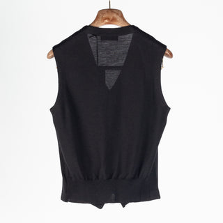 Gran Sasso Black Single-Breasted Wool Waistcoat 4