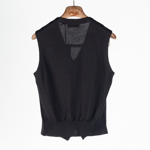 Gran Sasso Black Single-Breasted Wool Waistcoat 4