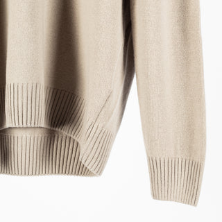 Gran Sasso Taupe Mock-Zip Wool-Cashmere Pullover 4