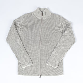 Phil Petter Natural Grey Double Royal Stitch Zip Up 1