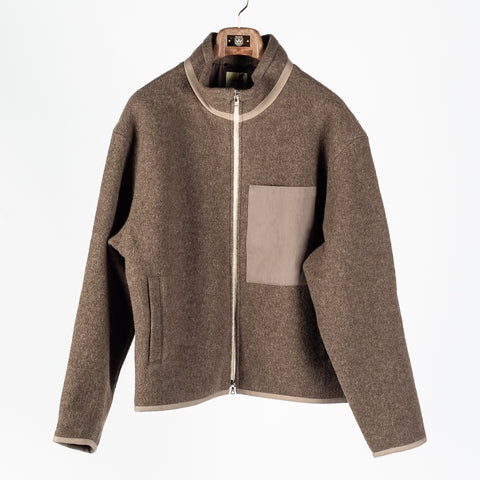 De Bonne Facture Ash Brown Bookstore Jacket Boiled Wool 1
