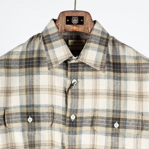De Bonne Facture Grey Camargue Check Artist Shirt Brushed Cotton 7
