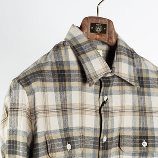 De Bonne Facture Grey Camargue Check Artist Shirt Brushed Cotton 3