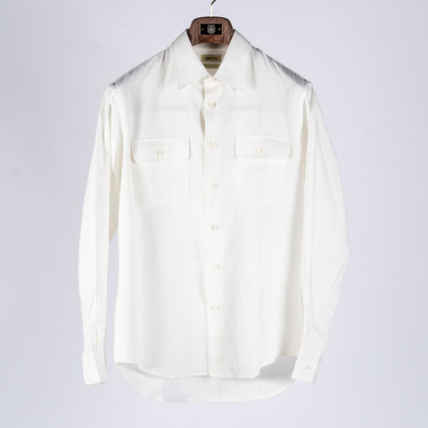 De Bonne Facture White Artist Shirt Cotton & Hemp Gabardine 1