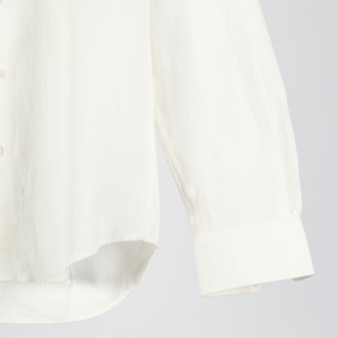 De Bonne Facture White Artist Shirt Cotton & Hemp Gabardine 8