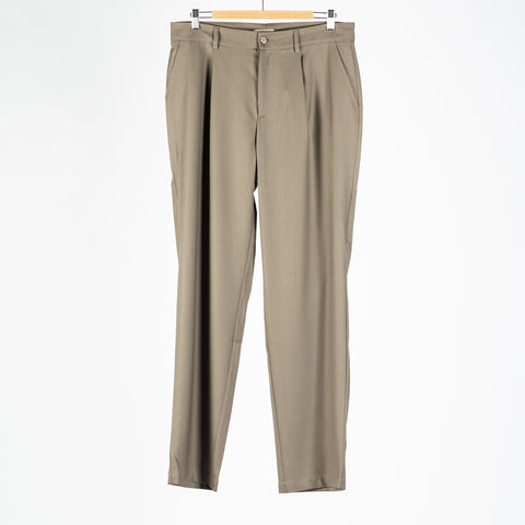 De Bonne Facture Vert-de-Gris One Pleat Trousers Super 130's Merino 1