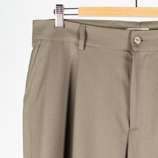 De Bonne Facture Vert-de-Gris One Pleat Trousers Super 130's Merino 7