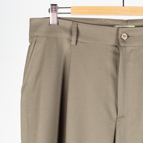 De Bonne Facture Vert-de-Gris One Pleat Trousers Super 130's Merino 7