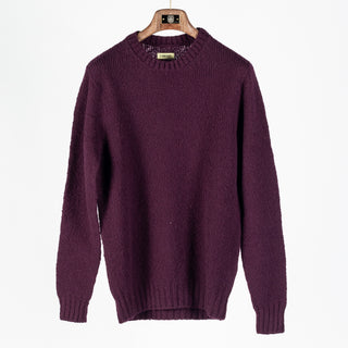 De Bonne Facture Plum Crew Neck Jumper Soft Boucle Wool 1