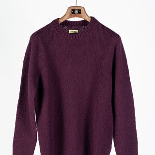 De Bonne Facture Plum Crew Neck Jumper Soft Boucle Wool 10