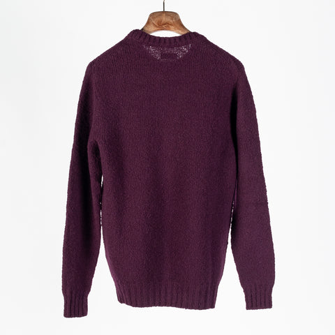 De Bonne Facture Plum Crew Neck Jumper Soft Boucle Wool 9
