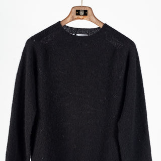 Harley of Scotland Black Shaggy Crew Neck Sweater 6