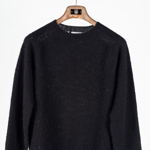 Harley of Scotland Black Shaggy Crew Neck Sweater 6