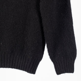 Harley of Scotland Black Shaggy Crew Neck Sweater 4