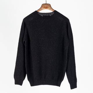 Harley of Scotland Black Shaggy Crew Neck Sweater 5