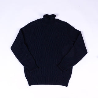 Phil Petter Navy High Collar Purl Knit Sweater 1
