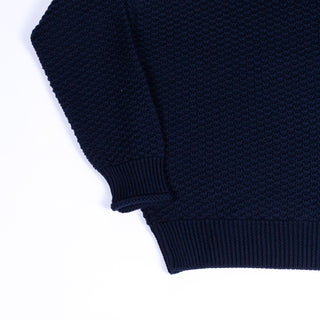 Phil Petter Navy High Collar Purl Knit Sweater 3