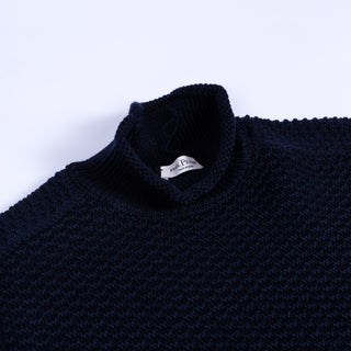 Phil Petter Navy High Collar Purl Knit Sweater 2