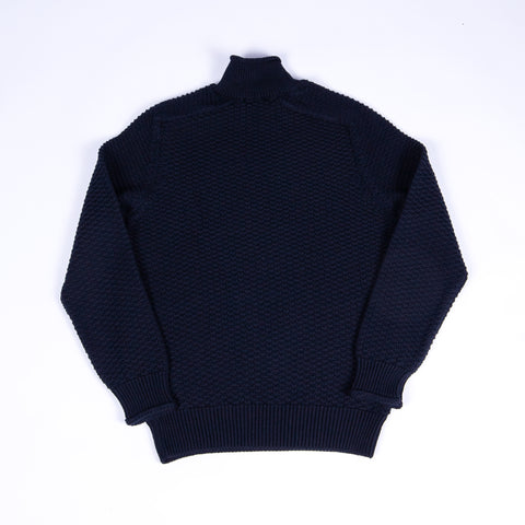 Phil Petter Navy High Collar Purl Knit Sweater 4