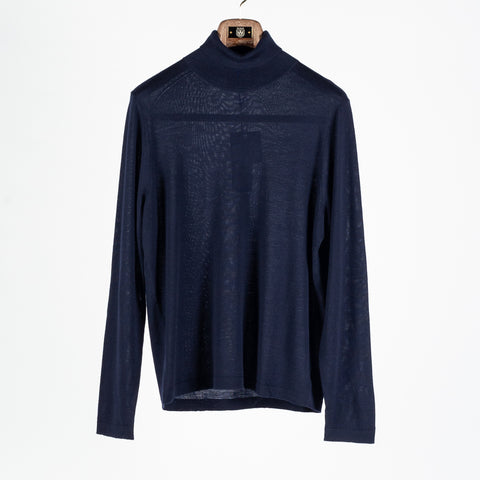 Patrick Assaraf Midnight LS Extrafine Merino Turtleneck 1
