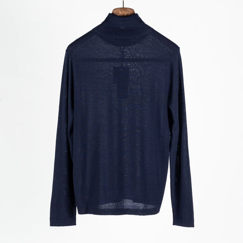 Patrick Assaraf Midnight LS Extrafine Merino Turtleneck 5