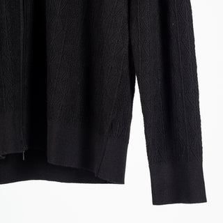 Patrick Assaraf Black Diamond Twill Merino Wool Full Zip Mock 4